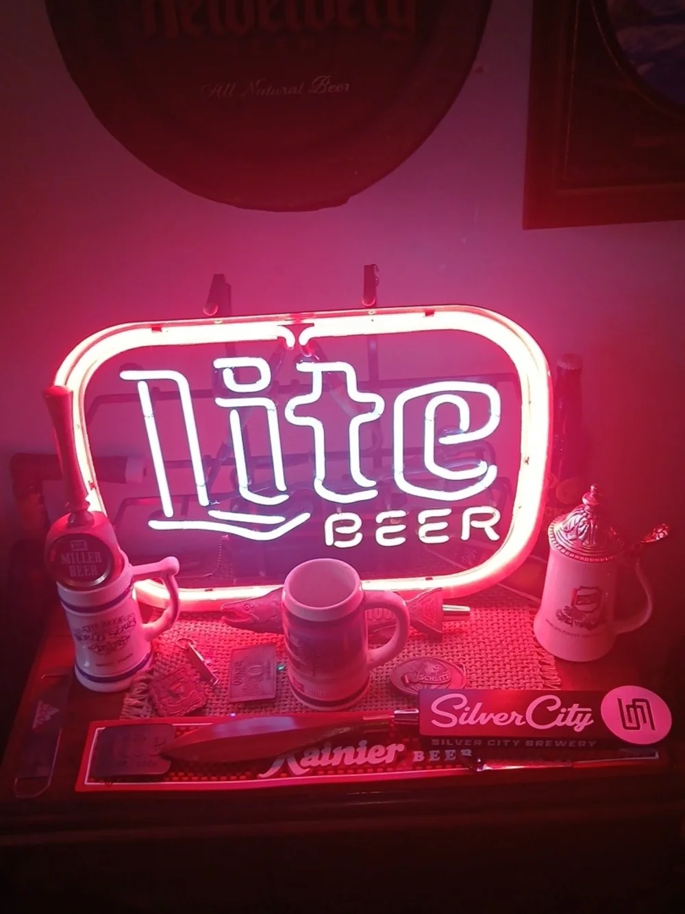 Pink Neon Wall Sign - Classic Bar Accent